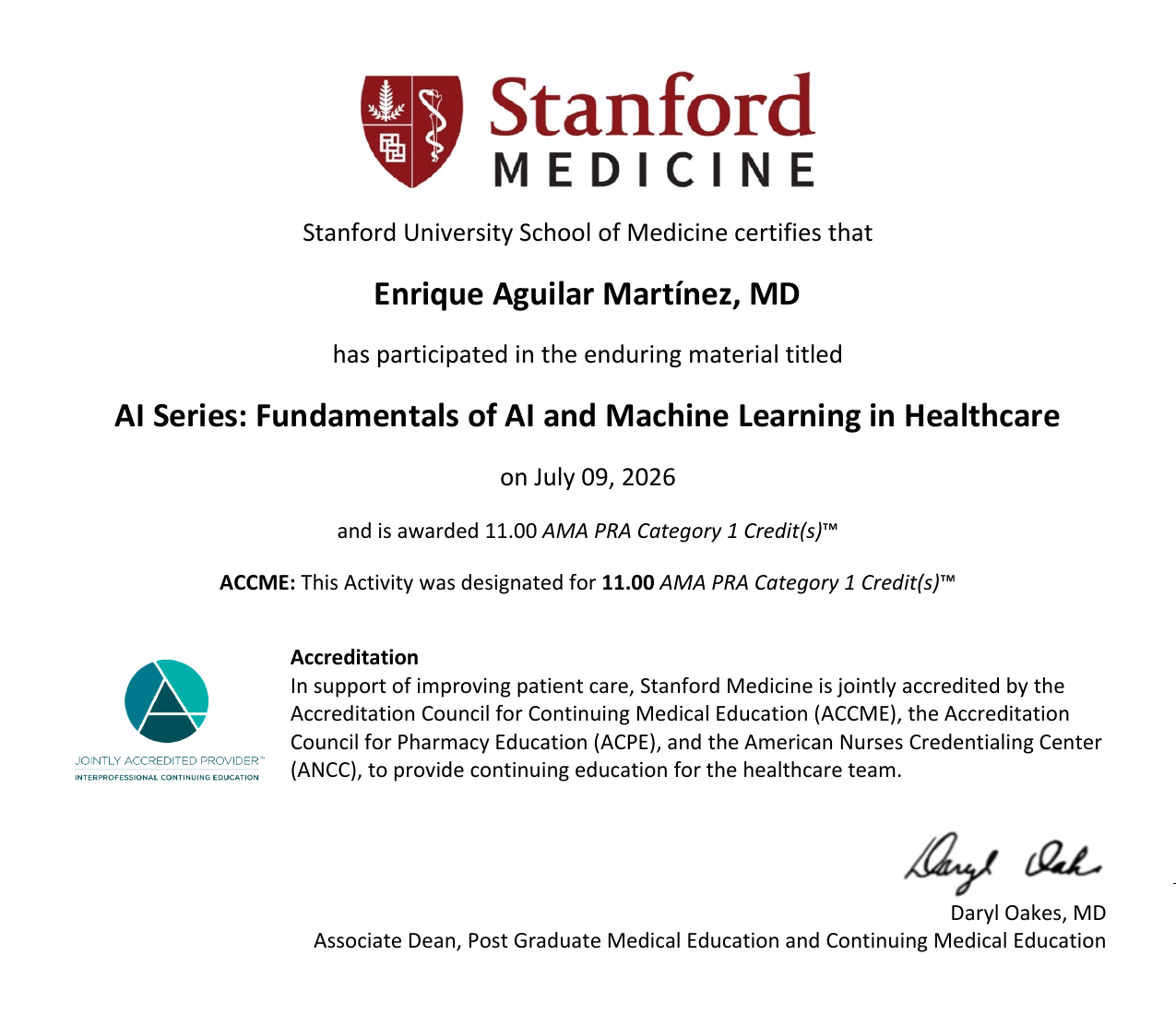 AI Series: Fundamentals of AI and Machine Learning in Healthcare · 11.00 AMA PRA Category 1 Credits