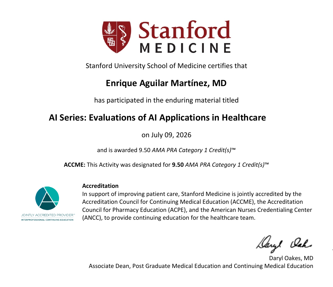 AI Series: Evaluations of AI Applications in Healthcare · 9.50 AMA PRA Category 1 Credits